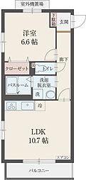 ザハウス2 1LDKの間取図画像