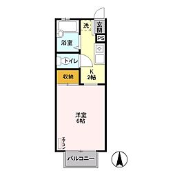 コーポ幸町 1階1Kの間取り