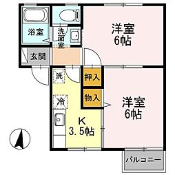 コンフォール・コート 2Kの間取図画像
