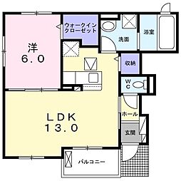 フェリーチェ・ビボ1 1LDKの間取図画像