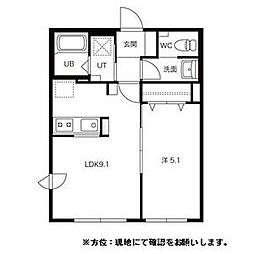 フェリーチェ琴似 3階1LDKの間取り