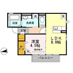 エスポワールK 1LDKの間取図画像