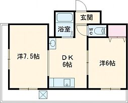 メーテル・カネガエ 2DKの間取図画像