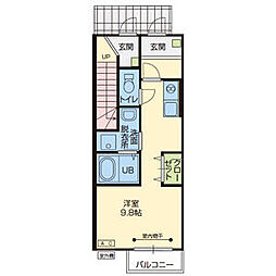 TRY(トライ) 1階ワンルームの間取り