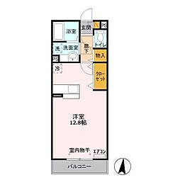 アルシオーネ 3階ワンルームの間取り