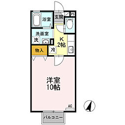 グレースあさか 1Kの間取図画像