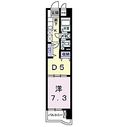 メゾンソレイユ 1DKの間取図画像