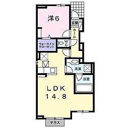 アルバーダ雅3 1LDKの間取図画像