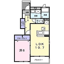 アスパイア湘南 1LDKの間取図画像