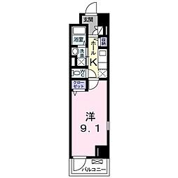ミレグランデアネックス 1Kの間取図画像