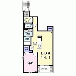サニーフィールド8 1LDKの間取図画像