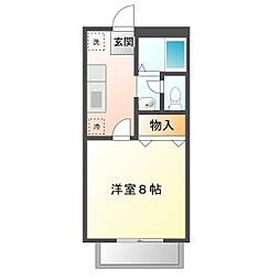 JR山陽本線 東福山駅 徒歩12分の賃貸アパート 2階1Kの間取り