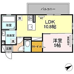 ボナール・三ツ石 1LDKの間取図画像