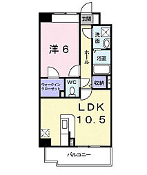 フォレスト光 1LDKの間取図画像