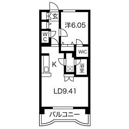 メゾンドマルシェ 1LDKの間取図画像