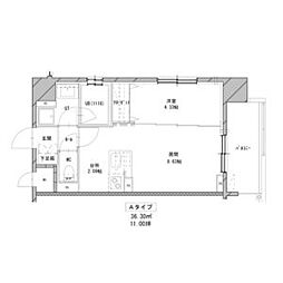 エンバシープレイス 7階1LDKの間取り