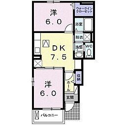 フェリーチェ 2DKの間取図画像