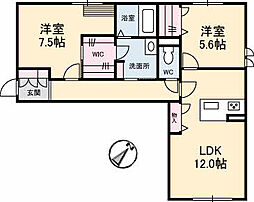 ｇｒａｎａｒｙ　ｈｏｕｓｅ 1階2LDKの間取り