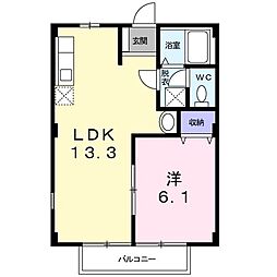 ニューシティ鈴木A 1LDKの間取図画像