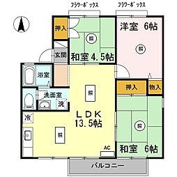 セジュール2野崎B棟 3LDKの間取図画像