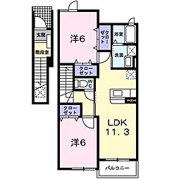 シャルムメゾン2 2LDKの間取図画像