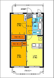 ユーミー大森 2LDKの間取図画像