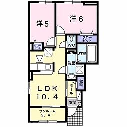 シャルム3 2LDKの間取図画像