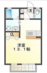 サンパティーク・シロアト 1階ワンルームの間取り