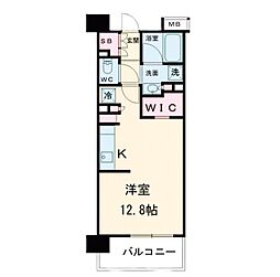 パークアクシス梅田 ワンルームの間取図画像