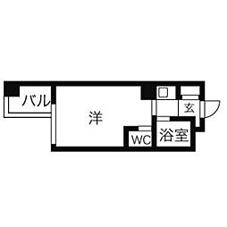 ドール栄5丁目 1Kの間取図画像