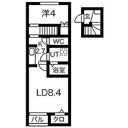 Tブリッジ船岡 2階1LDKの間取り