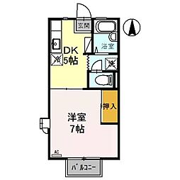 サントネージュ・ＳＴ 2階1DKの間取り