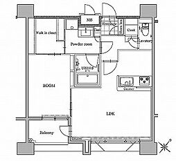 エンクレストベイサイド通り 1LDKの間取図画像
