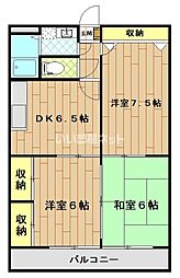 ソレイユ香栄2 3DKの間取図画像