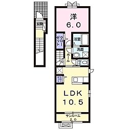 クラウン2 1LDKの間取図画像