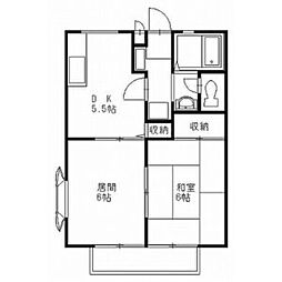 ひまわりA 2Kの間取図画像