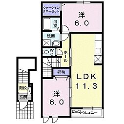 モナ・ヴェイル 2LDKの間取図画像