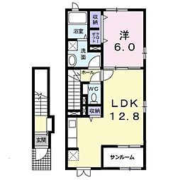 ベルシャトー1 1LDKの間取図画像