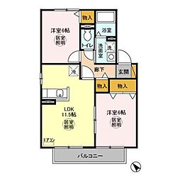 ＲＯＹＡＬ ＷＩＮＧ 2階2LDKの間取り