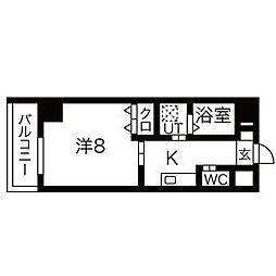 BERG IZUMI(ベルグイズミ) 9階1Kの間取り