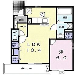 ルミエール 1LDKの間取図画像