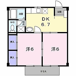 ファミール安東 2DKの間取図画像