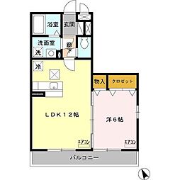 JR高崎線 熊谷駅 バス3分 ハローワーク熊谷前下車 徒歩4分の賃貸アパート 1階1LDKの間取り