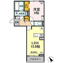 ワンパーパス東琴芝 1LDKの間取図画像