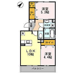 マナローザ 2LDKの間取図画像