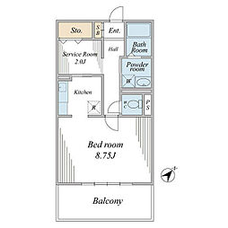 パレットサンク公津の杜B棟 1SKの間取図画像