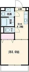 エスタシオン 1DKの間取図画像