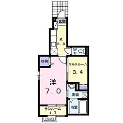 ペルト2 2Kの間取図画像
