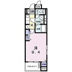 ポライトリー 1Kの間取図画像