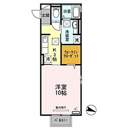 シクルアヴェニュー 1階1Kの間取り